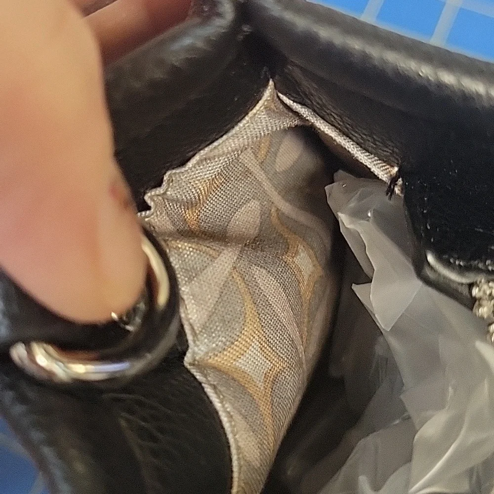 CXL Christian Lacroix Black Leather Tote Bag 9x6.5x4 NWT - Picture 3 of 3